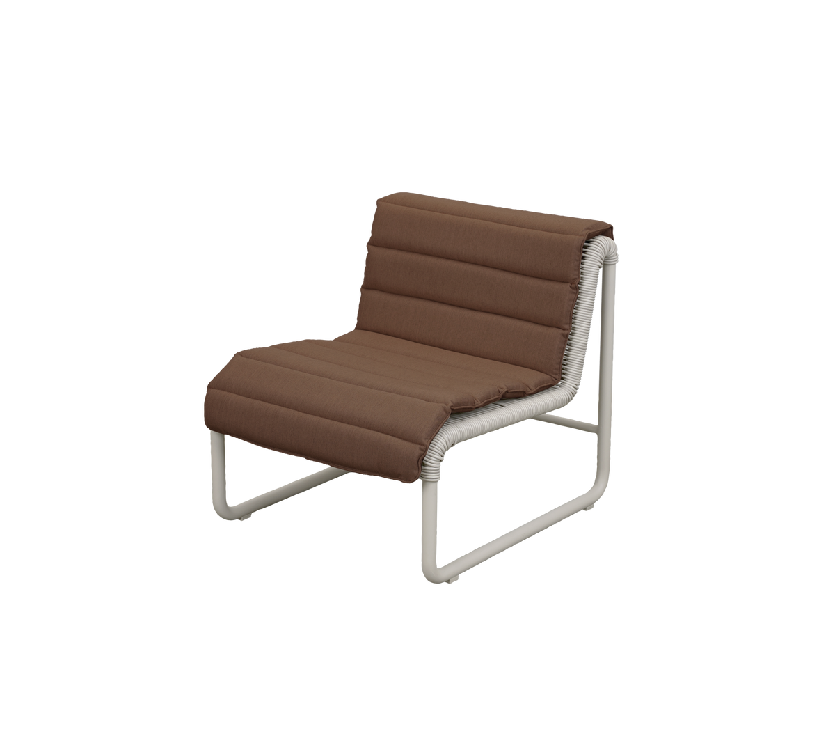 Cane-line Al Dente loungestol – Sand small round core Weave m/sand aluminium / Desert red, Delight m/QuickDry & Airflow