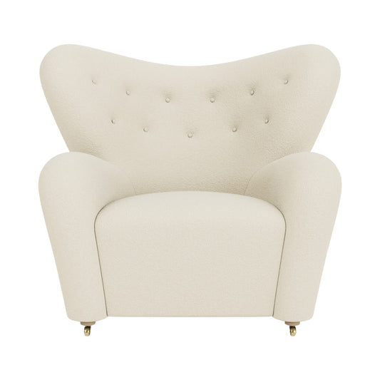 Audo Copenhagen The Tired Man Lounge Chair lenestol. Velg tekstil og treverk