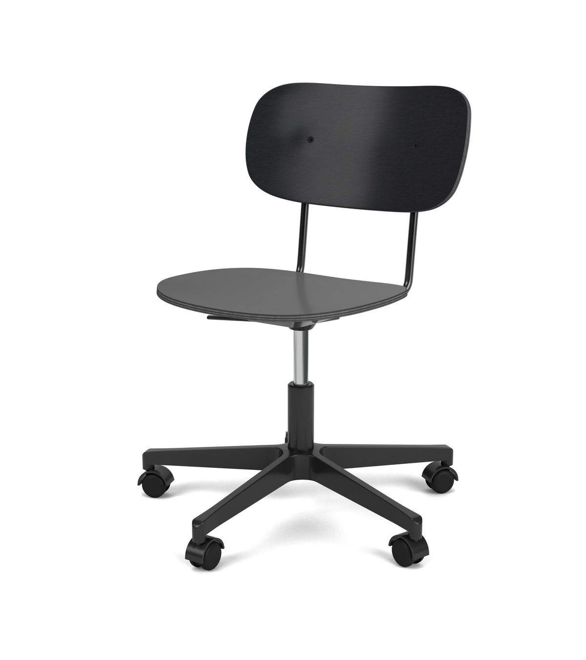 Audo Copenhagen Co Task Chair kontorstol, polstret sete, med armlener, polert aluminium. Velg tekstil og rygg