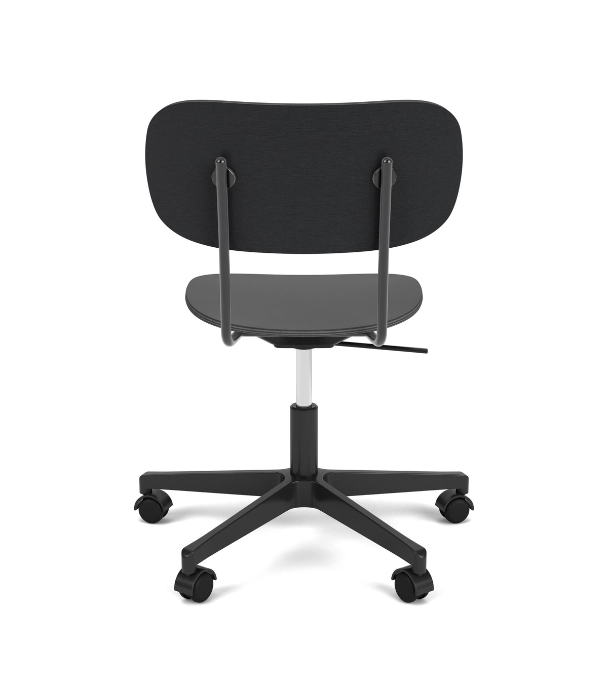 Audo Copenhagen Co Task Chair kontorstol, polstret sete, med armlener, sort aluminium. Velg tekstil og rygg
