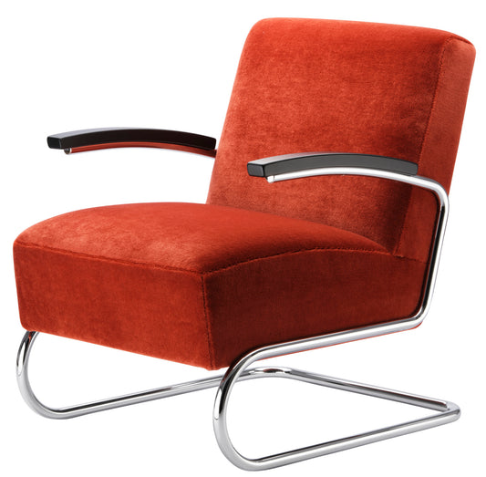 Thonet S 411 i rødbrun velur