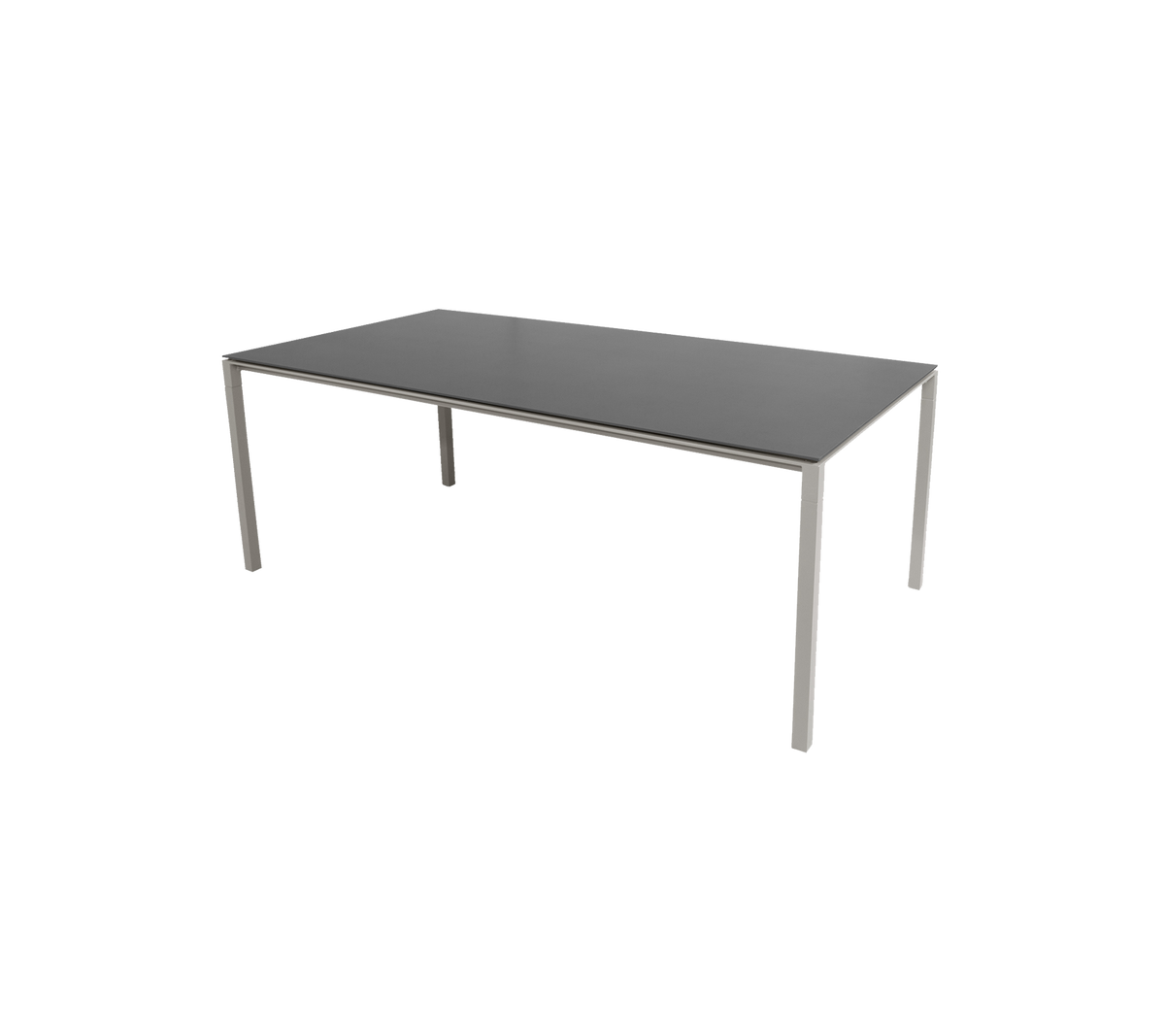 Cane-line Pure spisebord 200×100 cm – Taupe, aluminium / Nero black, keramikk