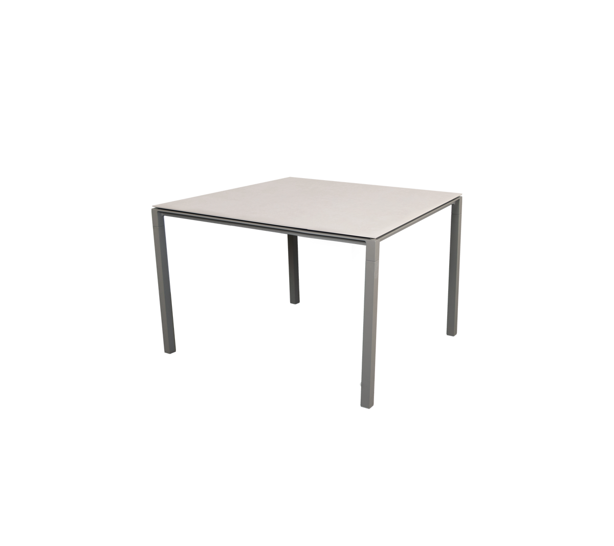 Cane-line Pure spisebord 100×100 cm – Taupe, aluminium / Toscana sand, keramikk