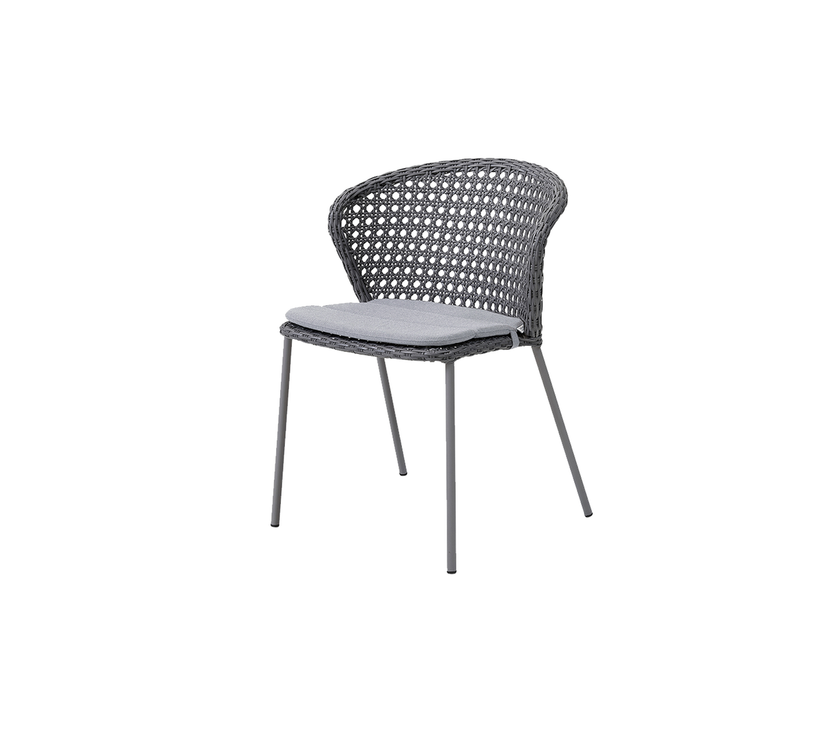Cane-line Lean stol, stablebar – Light grey, large french peel Weave / Grey, Natté