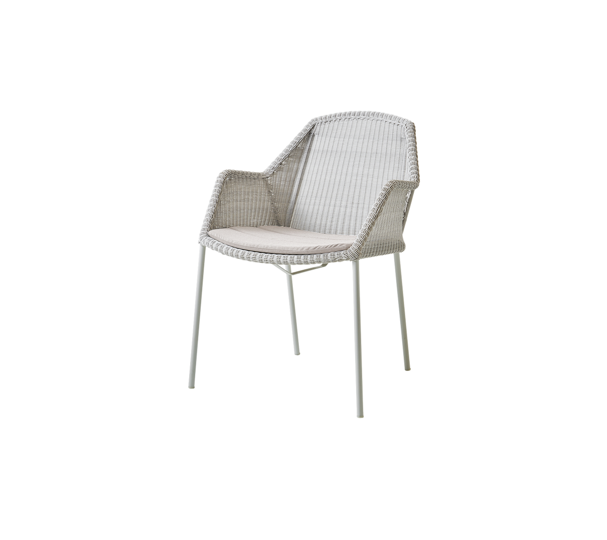 Cane-line Breeze spisestol, stablebar – White grey, small round Weave / Sand, Natté