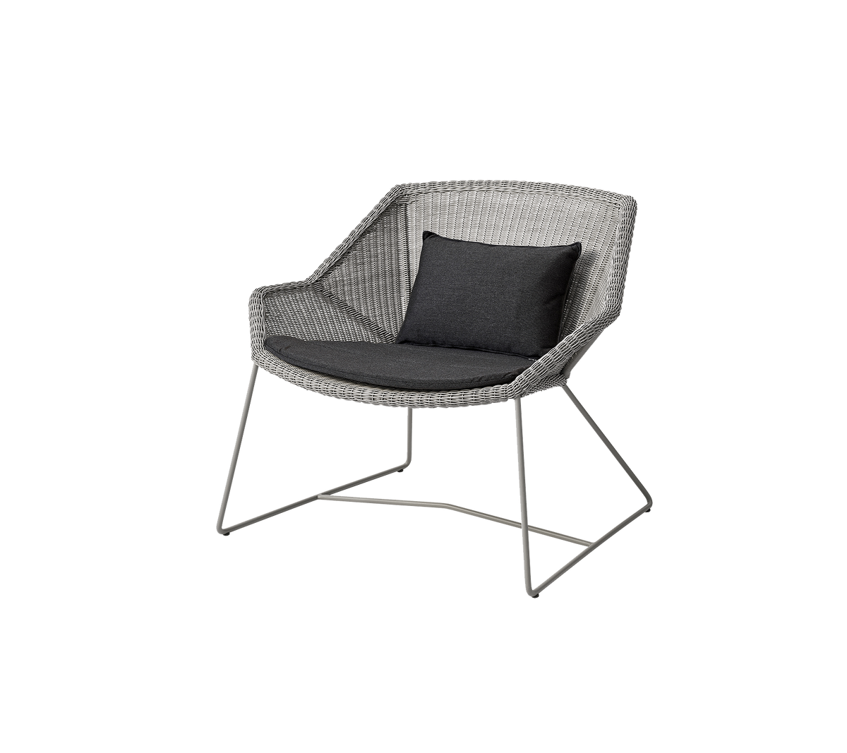 Cane-line Breeze loungestol – Taupe, small round Weave / Black, Natté