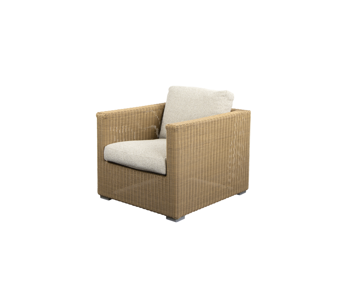 Cane-line Chester loungestol – Natural, large round Weave / Desert sand, Rise m/QuickDry & Airflow