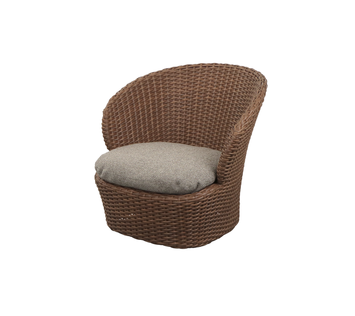 Cane-line Coast loungestol med svingbart understell – Umber brown, large flat peel Weave / Light brown, Rise m/QuickDry & Airflow