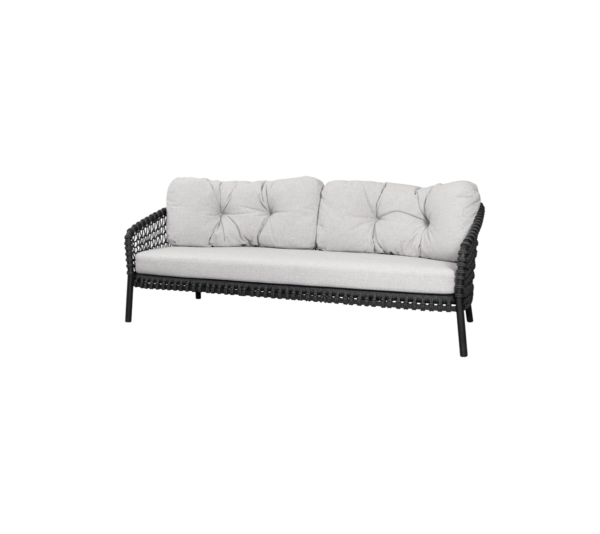 Cane-line Ocean Large 3-seter sofa, dark grey Soft Rope