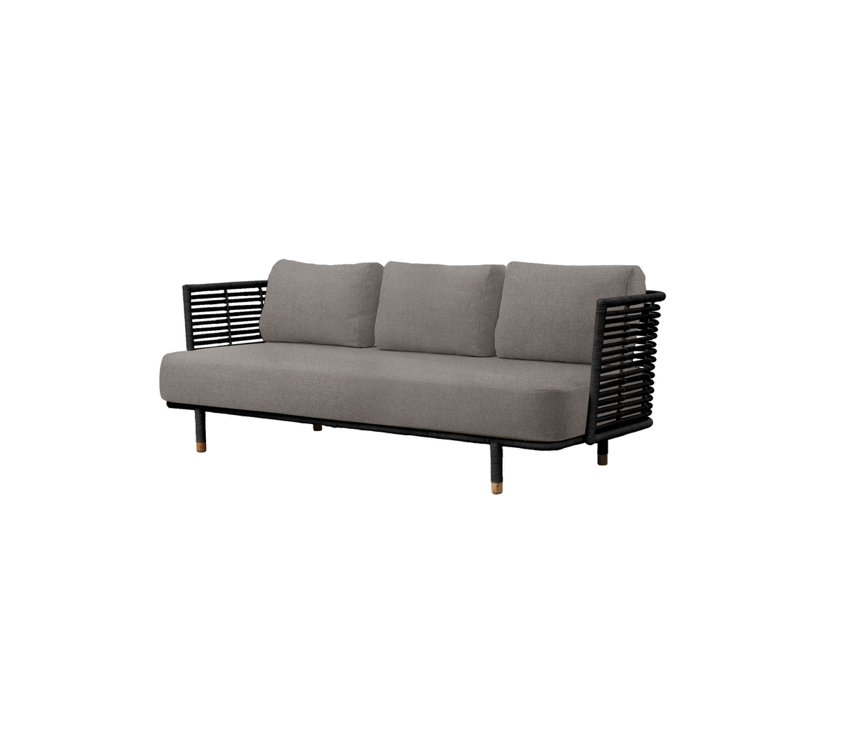Cane-line Sense 3-seter sofa, Black rotting, indoor
