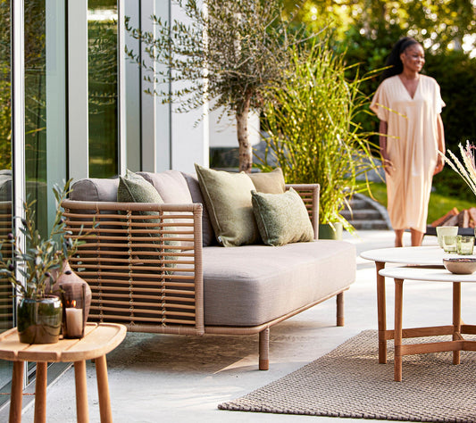Cane-line Sense 3-seter sofa, Natural Weave, inkl. puter Taupe AirTouch