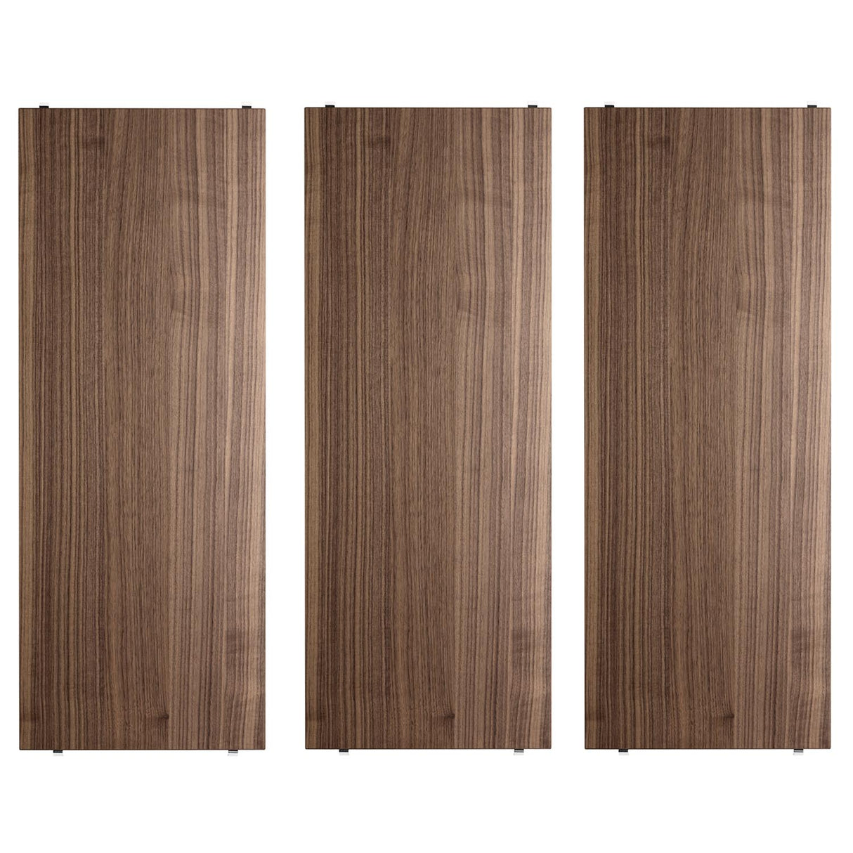 String hyllepakke. 3.pk. 78 x 30 cm i valnøtt. Bestillingsvare.