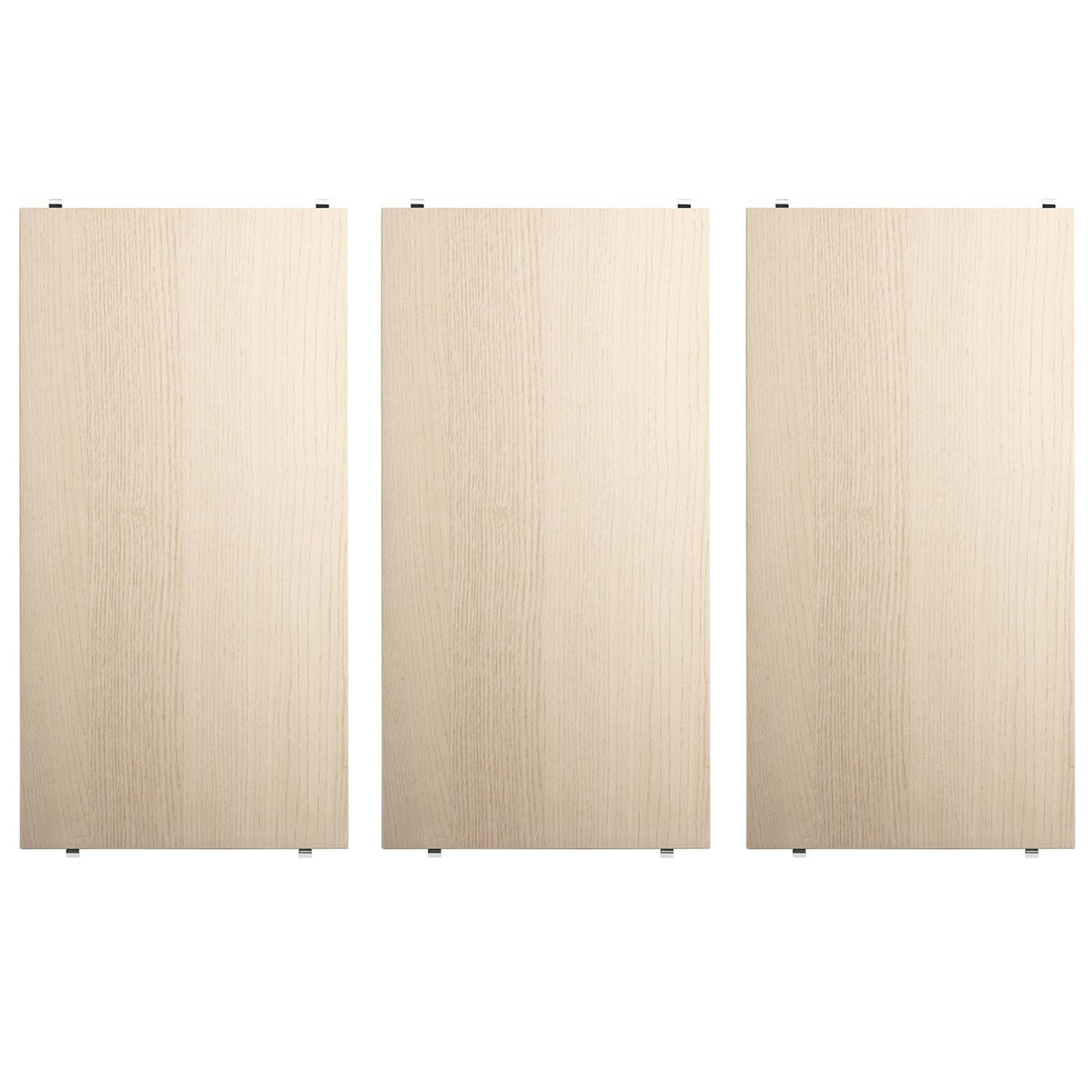 String hyllepakke. 3.pk. 58 x 30 i ask. Bestillingsvare.