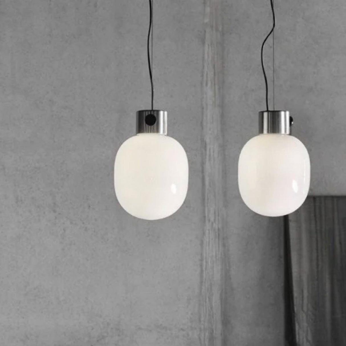 JWDA pendel i rustfritt stål / opal glass. 1 stk igjen !