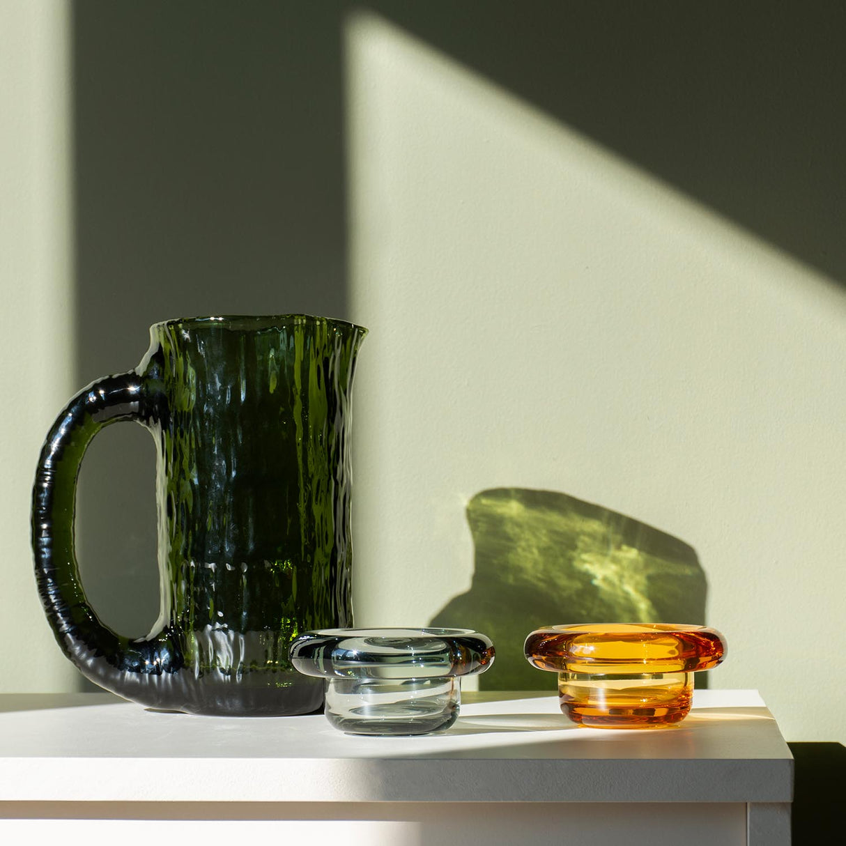 Nedre Foss Sirkel telysholder, gul.