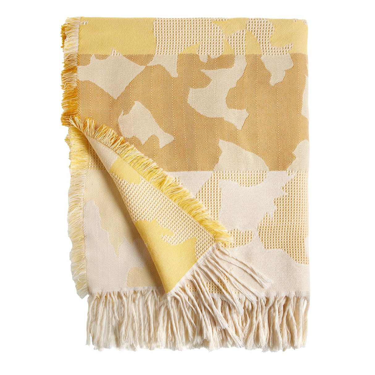 Plesner Patterns "Heritage" pledd i gult.