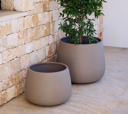 Cane-line Soil krukke rund stor, Ø 86 cm, Taupe structure