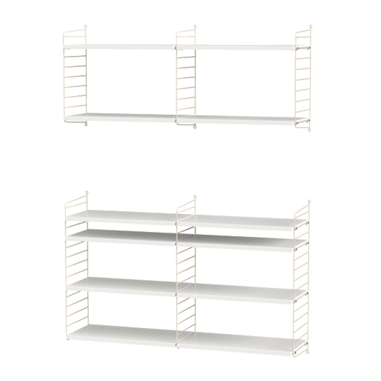 String hyllepakke 3.pk. 58 x 20 cm. Hvit. Bestillingsvare.