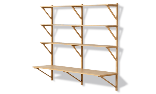 Fredericia BM29 Shelf 2 seksjoner, 3 hyller og skriveplate. Velg overflate