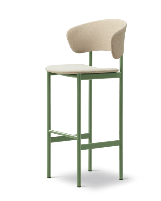 Fredericia Plan Arm Barstool fullpolstret. Velg tekstil og understell