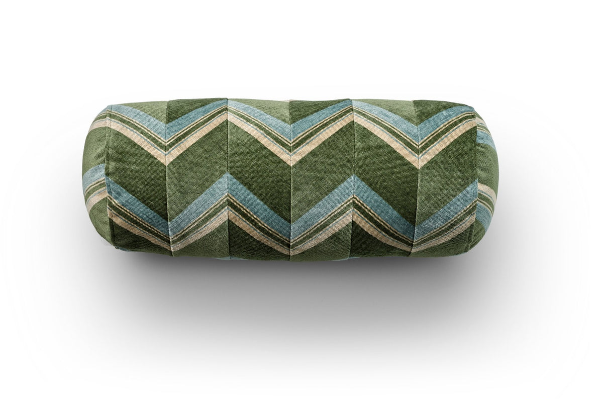 Eilersen Pyjamas pølsepute Flux Ø22 x 50 cm – R07 – grønn / lyseblå