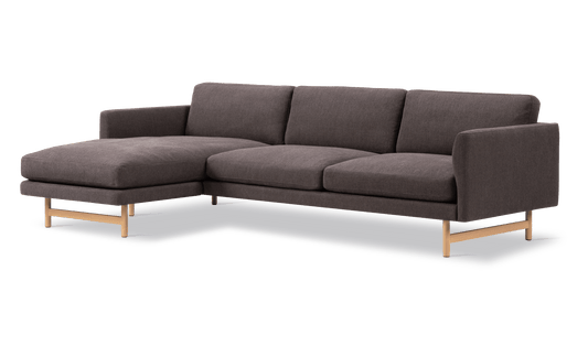 Fredericia Calmo Chaise Sofa 250 cm, 3-seter, chaiselong høyre eller venstre. Velg tekstil og ben