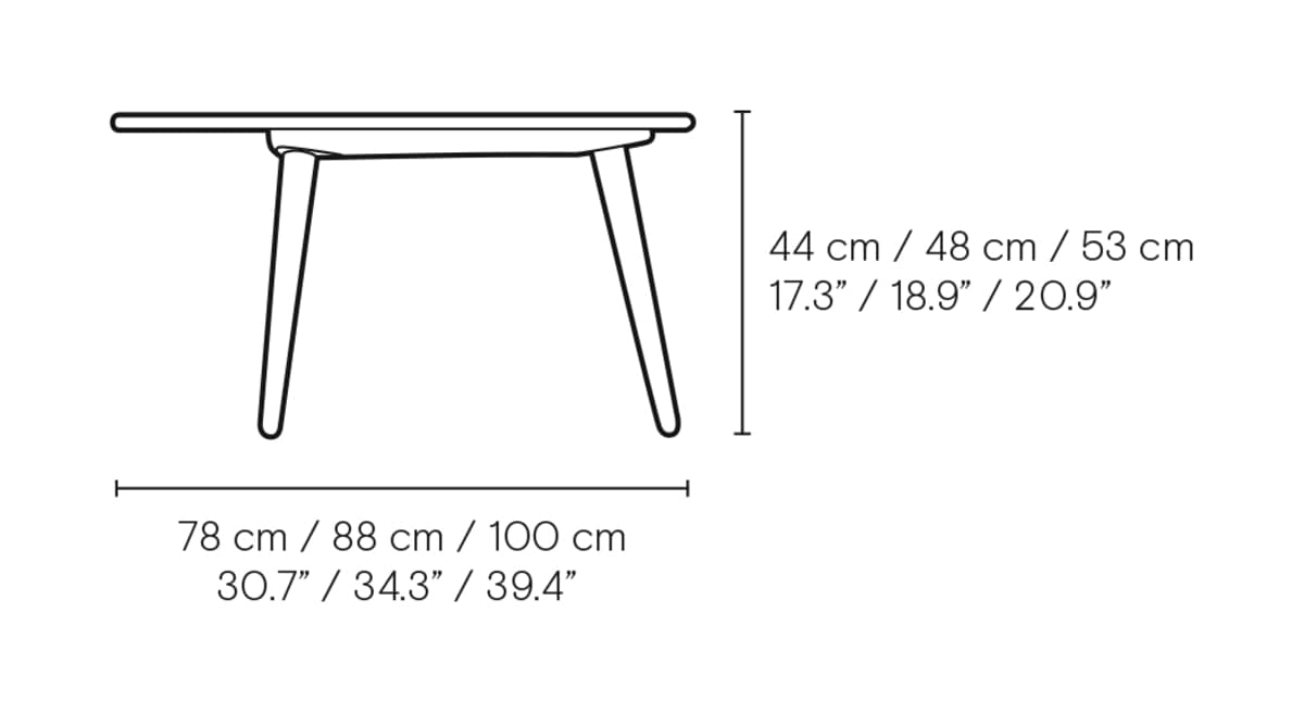 Carl Hansen CH008 sofabord – bordplate – måltegning