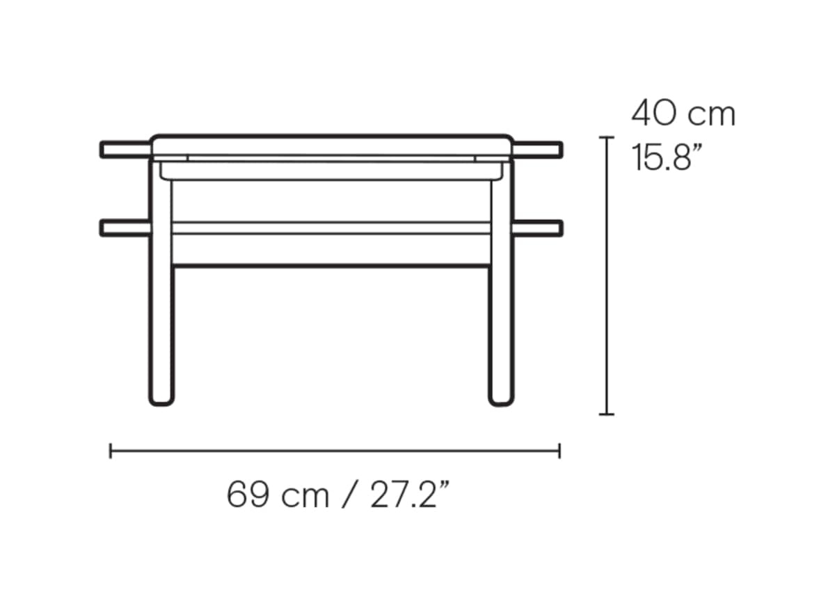 Carl Hansen RF1905 Sideways Coffee Table ramme – måltegning