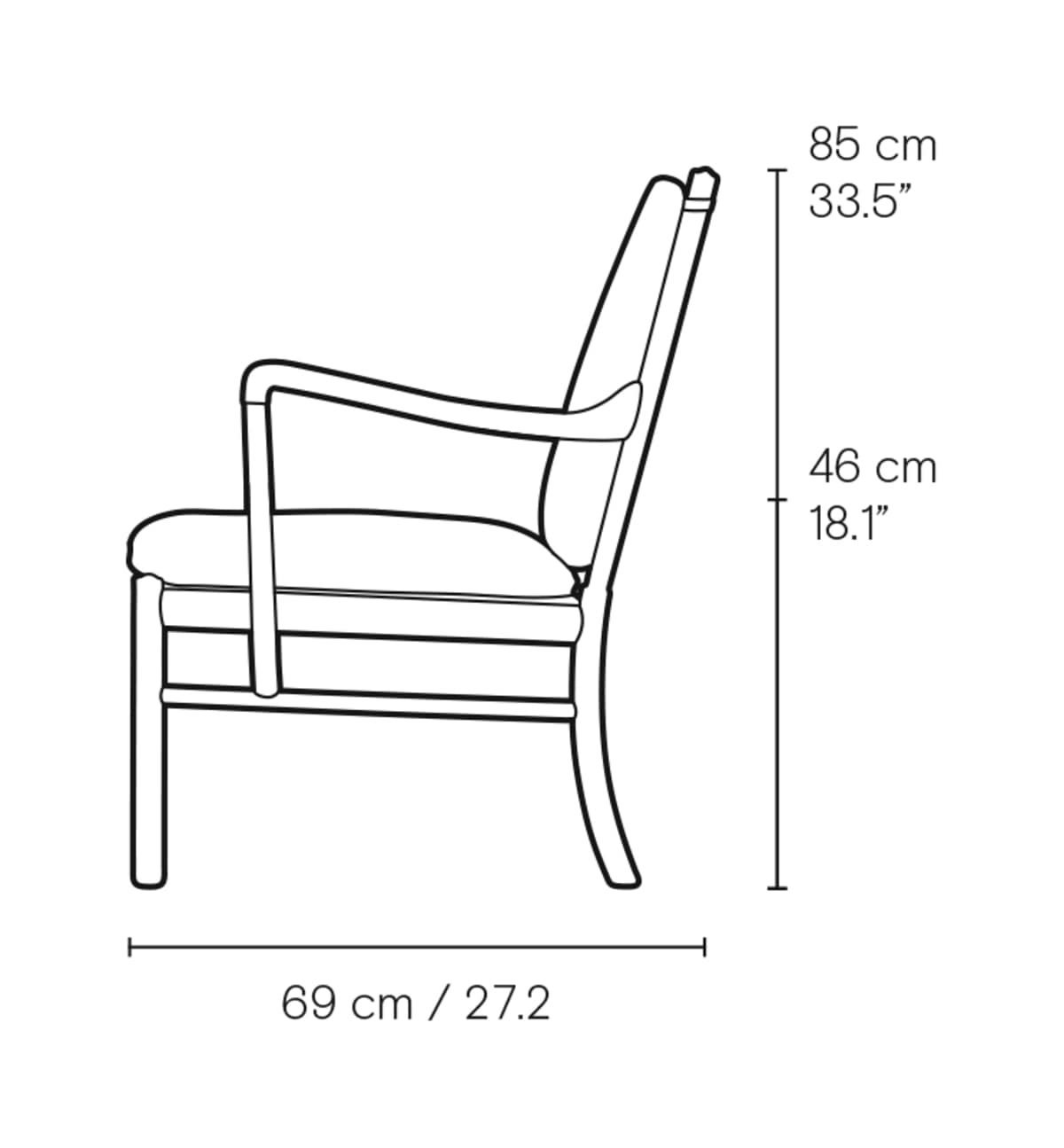 Carl Hansen CU OW149-2 putesett (bilde viser sofaen med puter) – måltegning