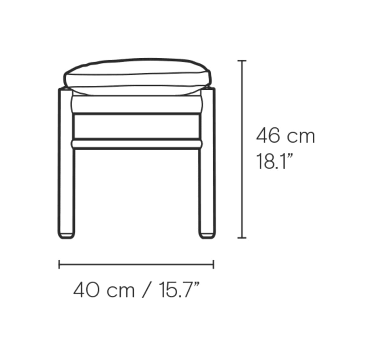 Carl Hansen OW149F Colonial Footstool – måltegning