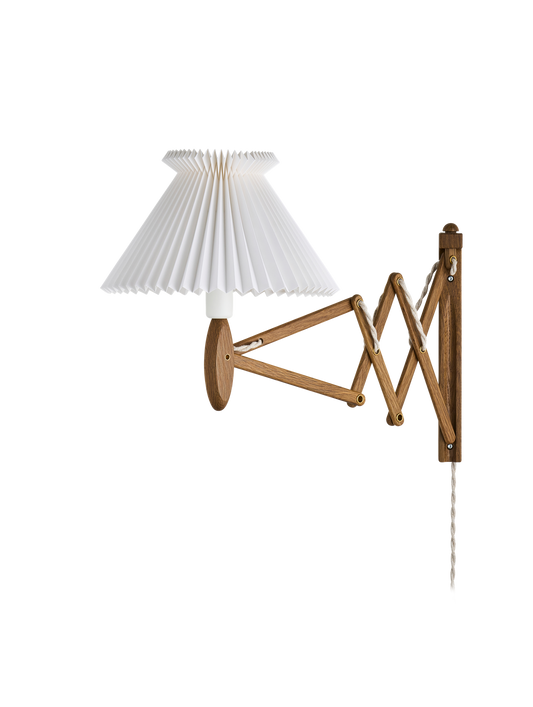 LE KLINT Sax 224 Anniversary vegglampe, kort arm, papirskjerm – Røkt eik
