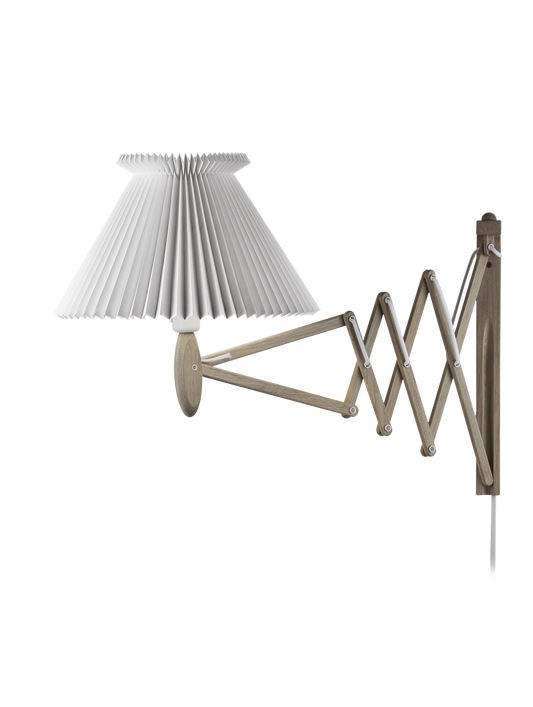 LE KLINT Sax 234 vegglampe, lang arm, skjerm 6/21 – Lys eik, Papir