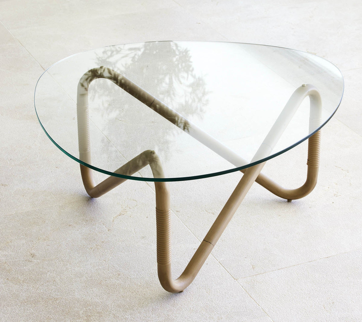 Cane-line Wave sofabord 96×89 cm, aluminium og herdet glass