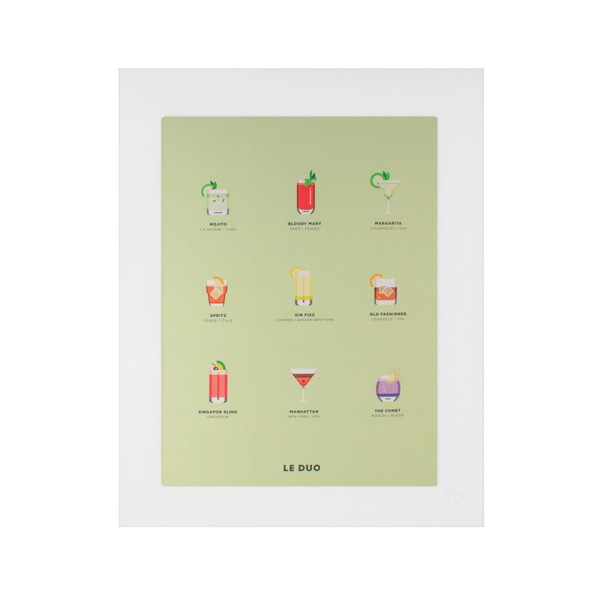 Image Republic Le Duo plakat "PLANCHE COCKTAILS" 40X50 cm.