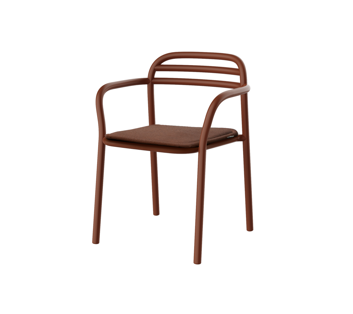 Cane-line Bliss spisestol m/armlener – Desert red, aluminium / Desert red, Delight m/QuickDry & Airflow