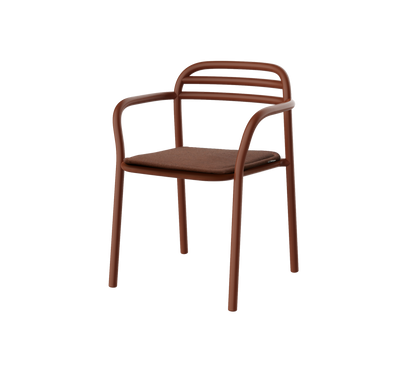 Cane-line Bliss spisestol m/armlener – Desert red, aluminium / Desert red, Delight m/QuickDry & Airflow