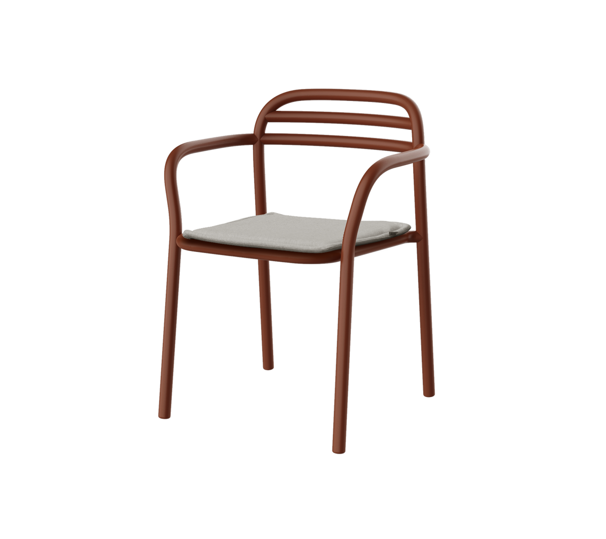 Cane-line Bliss spisestol m/armlener – Desert red, aluminium / Sand, Natté m/QuickDry & Airflow