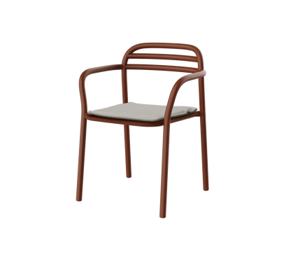 Cane-line Bliss spisestol m/armlener – Desert red, aluminium / Sand, Natté m/QuickDry & Airflow