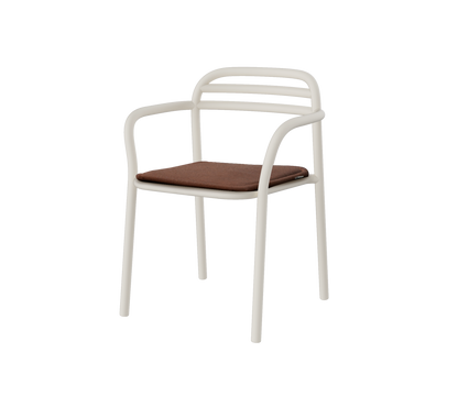 Cane-line Bliss spisestol m/armlener – Sand, aluminium / Desert red, Delight m/QuickDry & Airflow