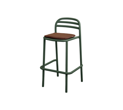 Cane-line Bliss barstol – Dark green, aluminium / Desert red, Delight m/QuickDry & Airflow
