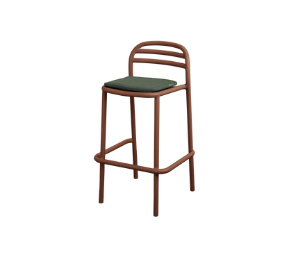 Cane-line Bliss barstol – Desert red, aluminium / Light green, Delight m/QuickDry & Airflow