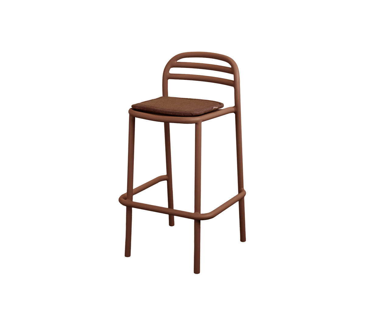 Cane-line Bliss barstol – Desert red, aluminium / Desert red, Delight m/QuickDry & Airflow