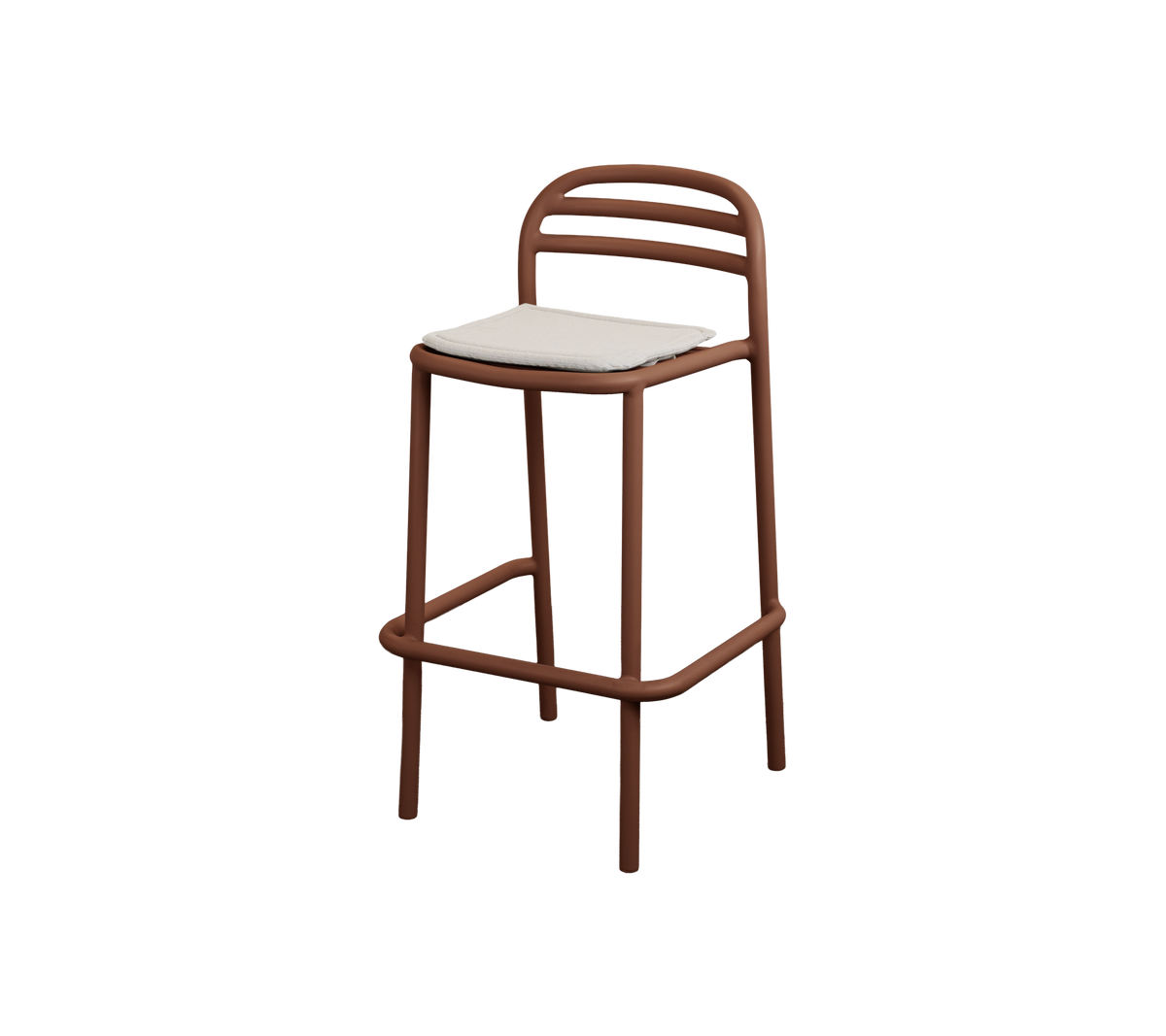 Cane-line Bliss barstol – Desert red, aluminium / Sand, Natté m/QuickDry & Airflow