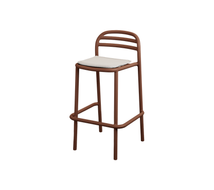 Cane-line Bliss barstol – Desert red, aluminium / Sand, Natté m/QuickDry & Airflow