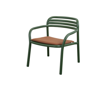 Cane-line Bliss loungestol – Dark green, aluminium / Desert red, Delight m/QuickDry & Airflow