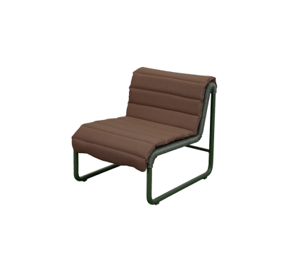 Cane-line Al Dente loungestol – Dark green small round core Weave m/dark green aluminium / Desert red, Delight m/QuickDry & Airflow