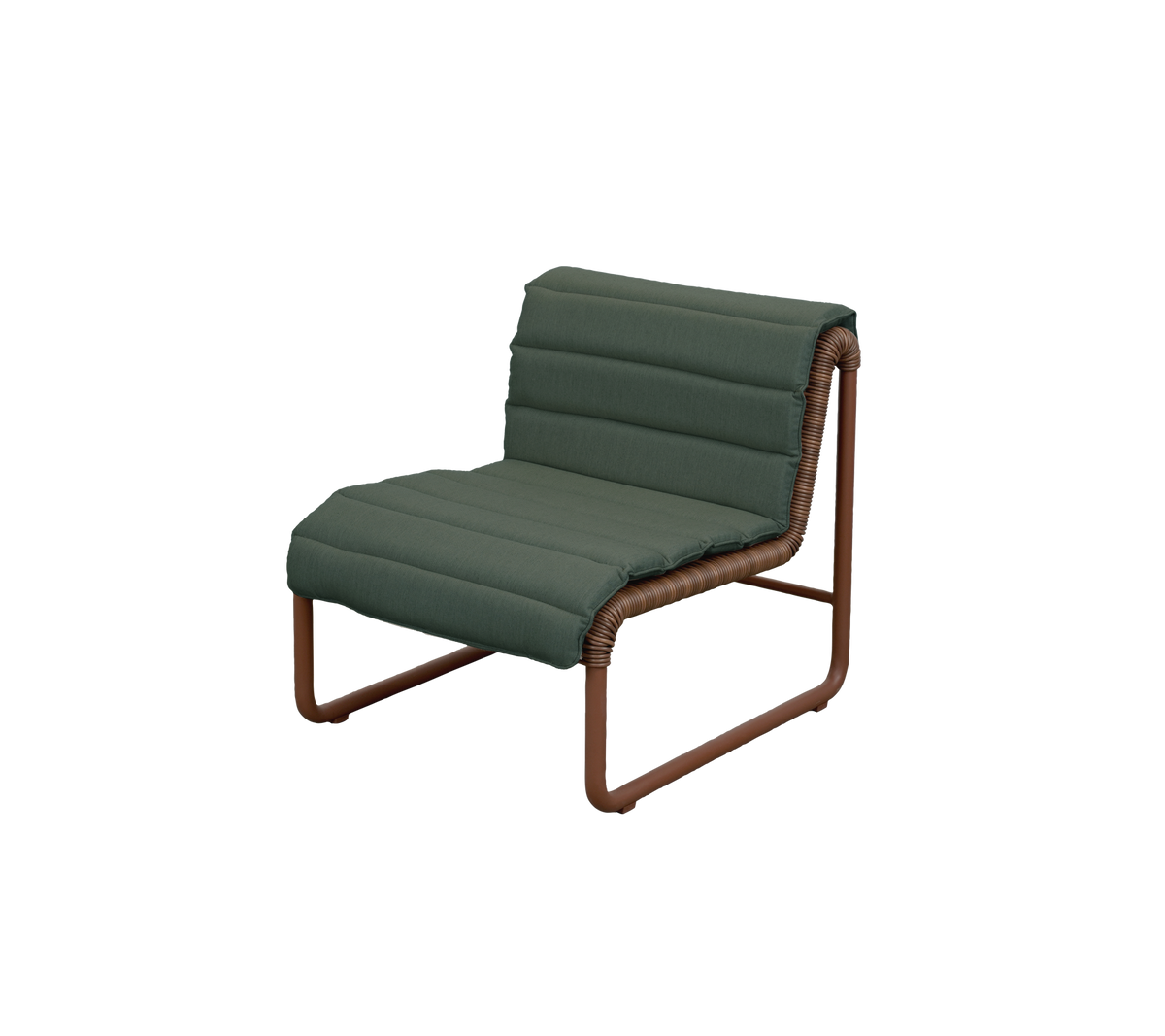 Cane-line Al Dente loungestol – Desert red small round core Weave m/desert red aluminium / Light green, Delight m/QuickDry & Airflow