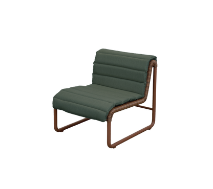 Cane-line Al Dente loungestol – Desert red small round core Weave m/desert red aluminium / Light green, Delight m/QuickDry & Airflow