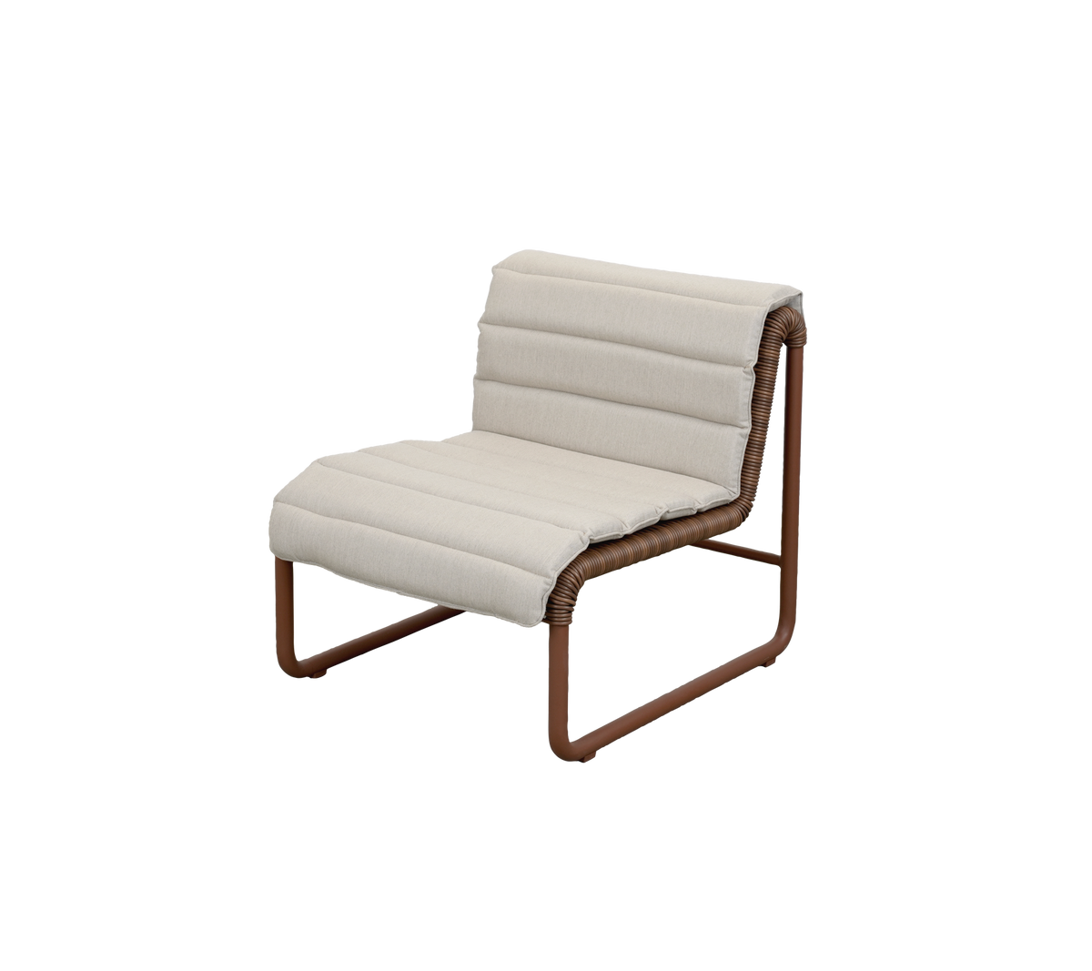 Cane-line Al Dente loungestol – Desert red small round core Weave m/desert red aluminium / Sand, Natté m/QuickDry & Airflow