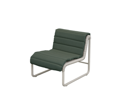 Cane-line Al Dente loungestol – Sand small round core Weave m/sand aluminium / Light green, Delight m/QuickDry & Airflow